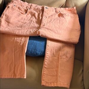 Charter Club Peach Straight-Leg Cotton Pants